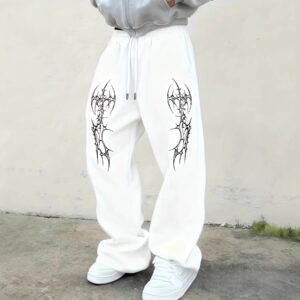 Loose-fit Pants With Dark Gothic Prints Unisex