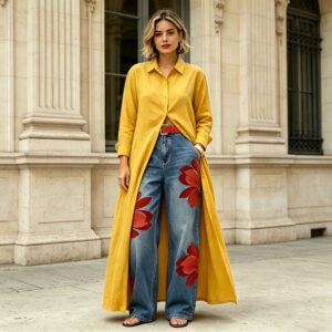 Solid-color Casual Long Loose-fit Trench Coat
