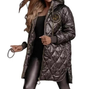 Loose-fitting Long-sleeve Zip-up Cotton Jacket