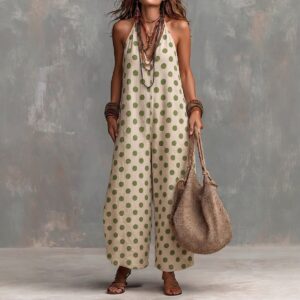 Sleeveless Wide-leg Jumpsuit For Cross-border Fashion And Vacation Style