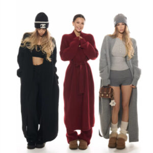 Skin-friendly Fleece Fluffy And Soft Knit Three-Piece Set