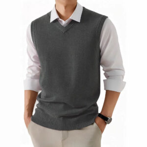 Mens Vest, Business-Casual Waistcoat Loose-Fit Outerwear For Suits